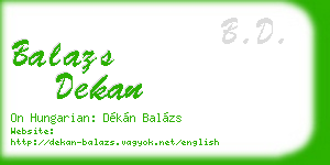 balazs dekan business card
